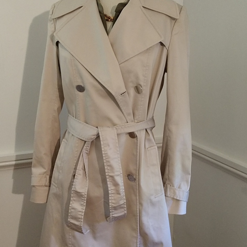 #5 MSRP=$378 TAHARI CLASSIC KHAKI DoubleBreast TrenchCoat NWOT Copy